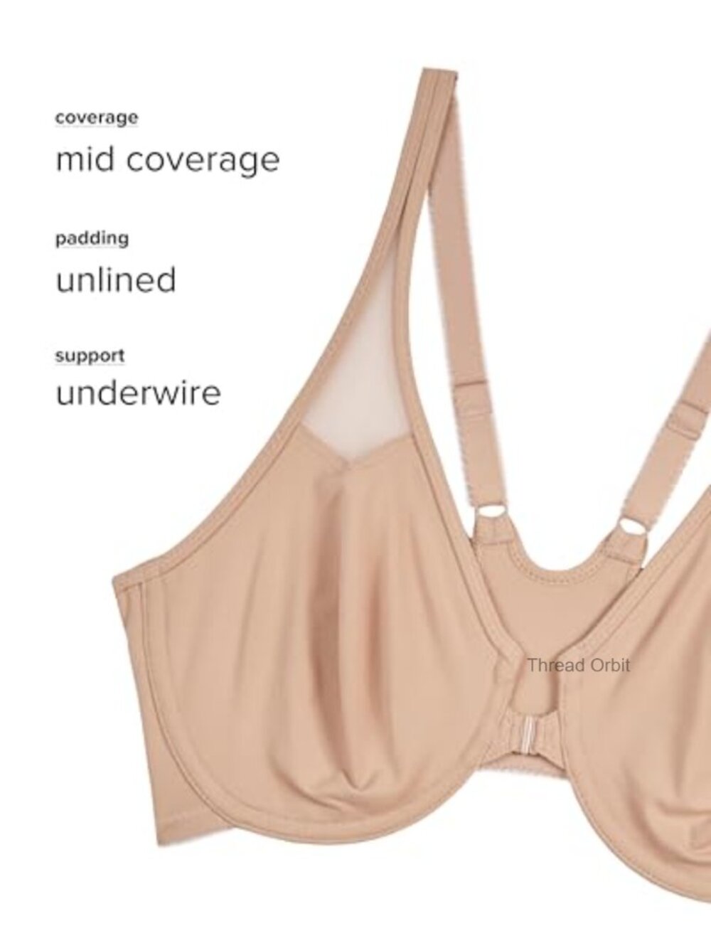 Wacoal Body Unlined Front Close Underwire Racerback Bra 65124 - Picture 5 of 6